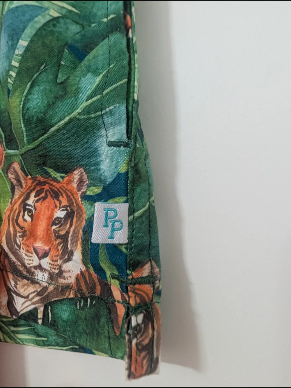 Posh Peanut Green‎ & Orange Tiger Print Swim Trunks Size 0-3m